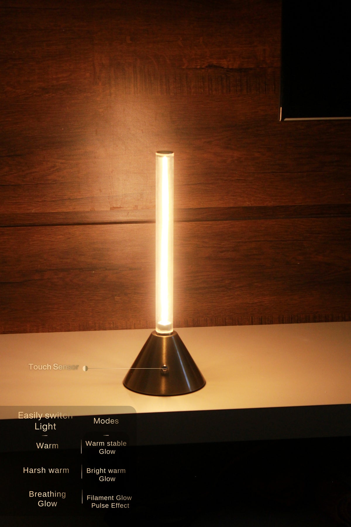 Vesper Pillar Metal Lamp - Touch sensor