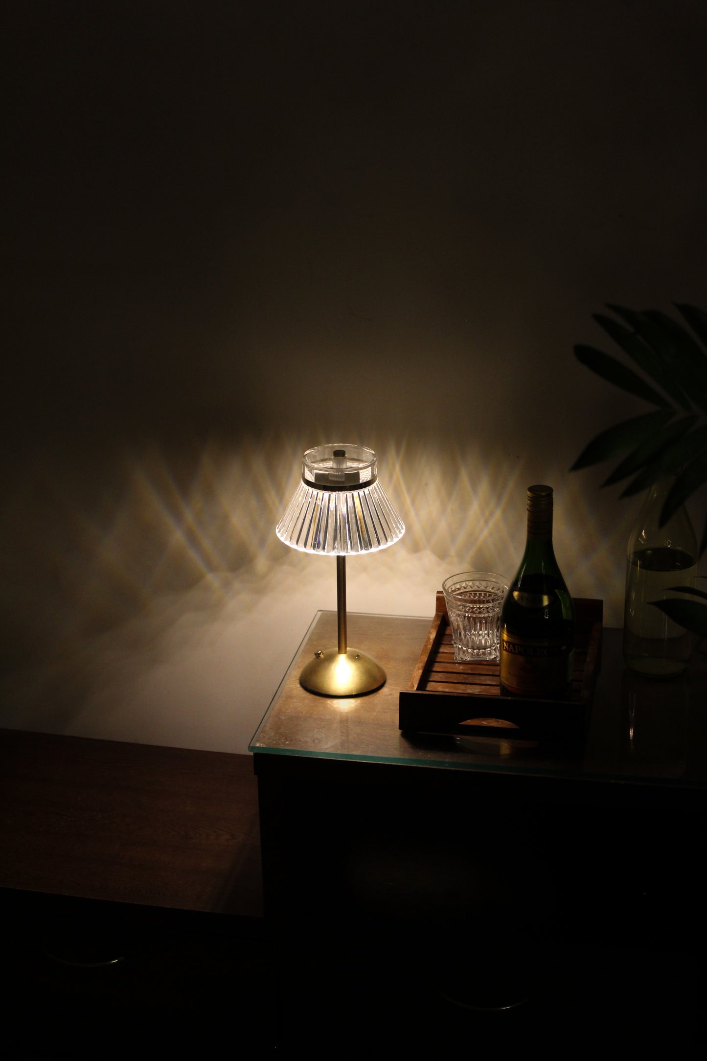 Lucid Luxe cordless lamp providing ambient lighting on a contemporary For a Bar Table. Perfect For The Bars