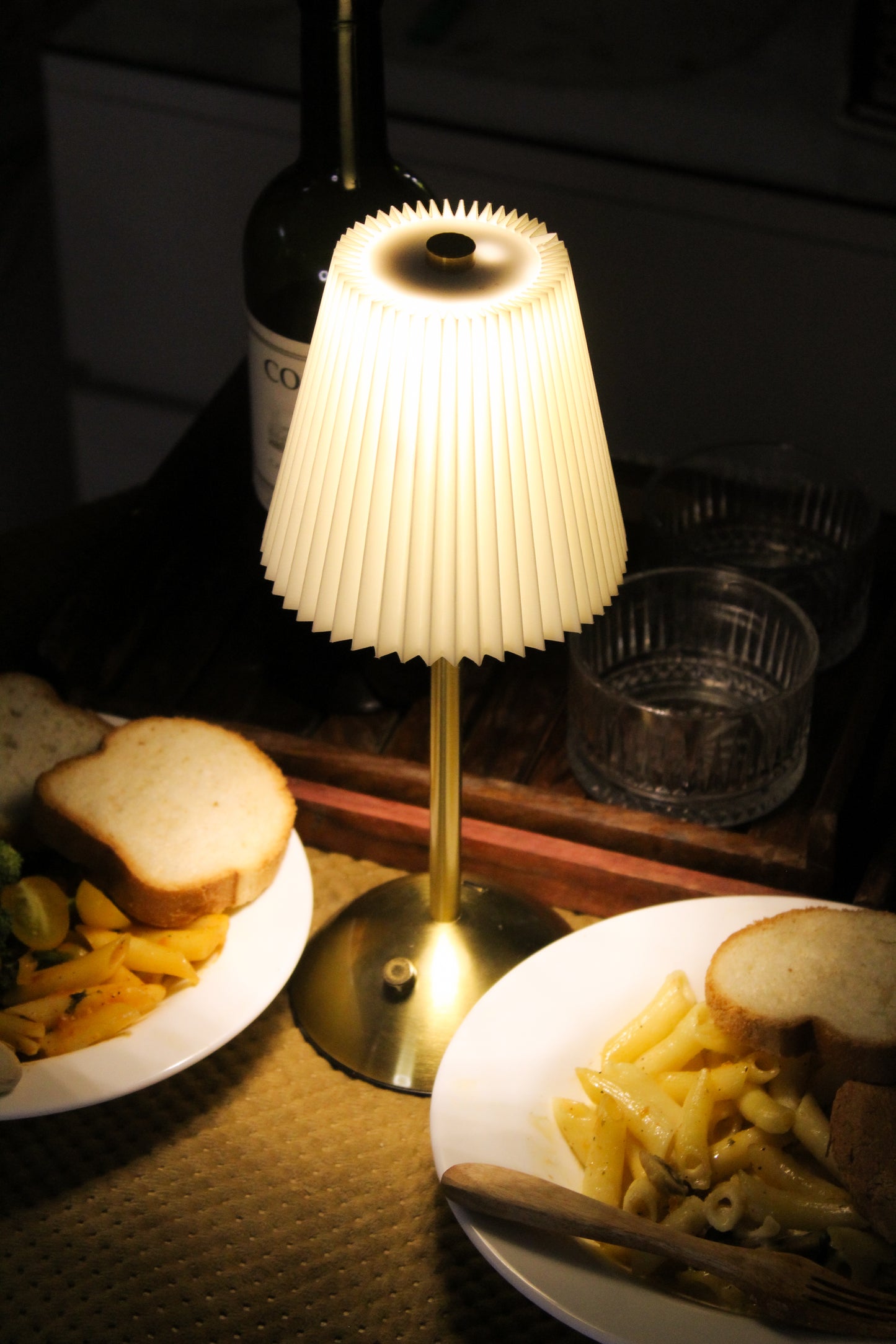 Willow Whimsy Metal Lamp - Setting Glow in the Modern French Dining Table .