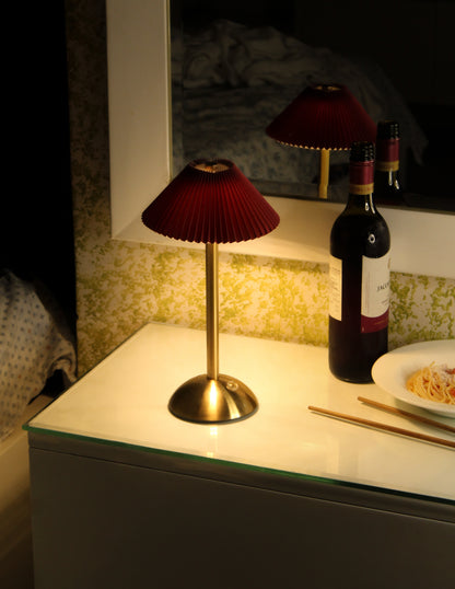 The Velvet Kasa Metal Lamp - Luxury Lamp Sits calmly on the side table for the corners to adorn and glow.