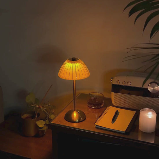Lifestyle video showing the Aura Ember lamp  in a luxury hospitality setting.
